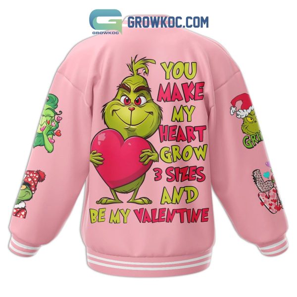 The Grinch Love Makes Heart Grow Valentine Baseball Jacket