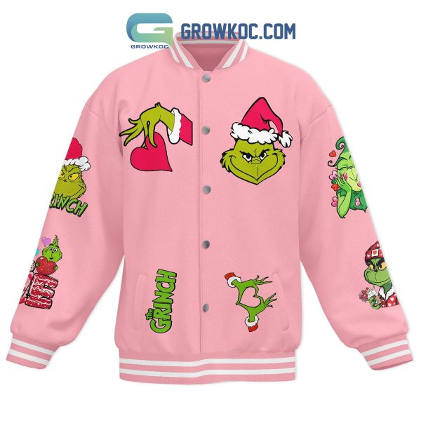 The Grinch Love Makes Heart Grow Valentine Baseball Jacket