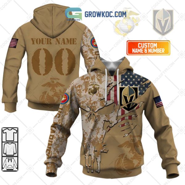 Vegas Golden Knights Marine Corps Personalized Hoodie Shirts