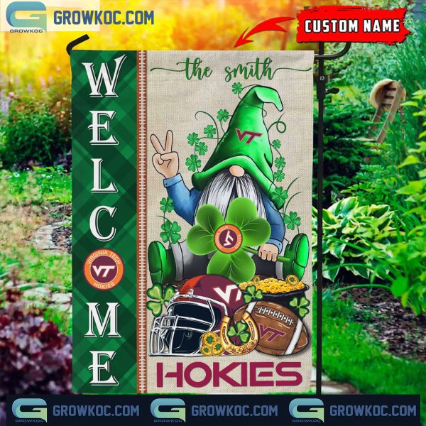 Virginia Tech Hokies St. Patrick’s Day Shamrock Personalized Garden Flag