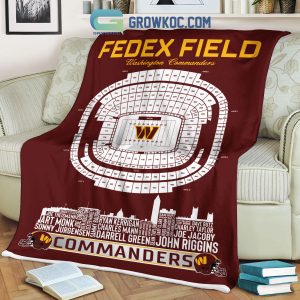 Washington Commanders FedEx Field Stadium Legends Fleece Blanket Quilt