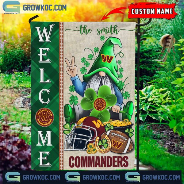 Washington Commanders St. Patrick’s Day Shamrock Personalized Garden Flag