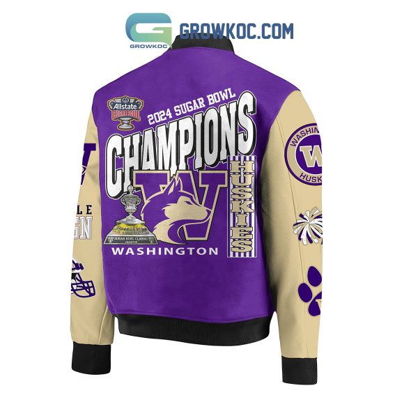 Washington Huskies 2024 Sugar Bowl Champions Baseball Jacket