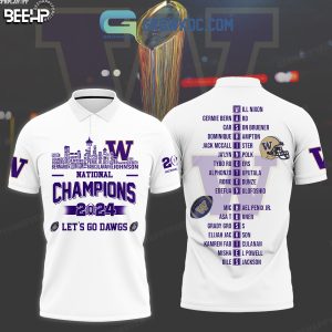 Washington Huskies National Champions 2024 Let’s go Dawgs Polo Shirt