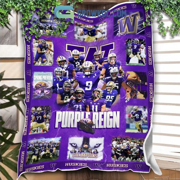 Washington Huskies Purple Reign Fleece Blanket Quilt