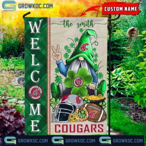 Washington State Cougars St. Patrick’s Day Shamrock Personalized Garden Flag