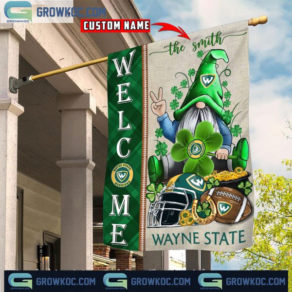 Wayne State Warriors St. Patrick’s Day Shamrock Personalized Garden Flag