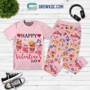 Winnie The Pooh Happy Valentine’s Day Fleece Pajamas Set