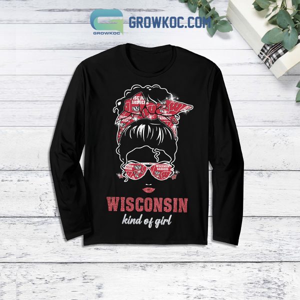Wisconsin Badgers Kind Of Fan Girl Fleece Pajamas Set Long Sleeve