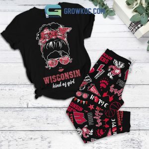 Wisconsin Badgers Kind Of Fan Girl Fleece Pajamas Set