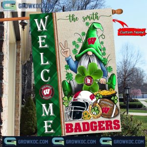 Wisconsin Badgers St. Patrick’s Day Shamrock Personalized Garden Flag