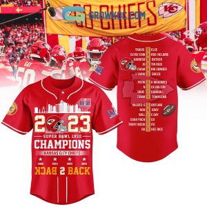 2023 Super Bowl Champions Kansas City Chiefs Back To Back Baseball Jersey