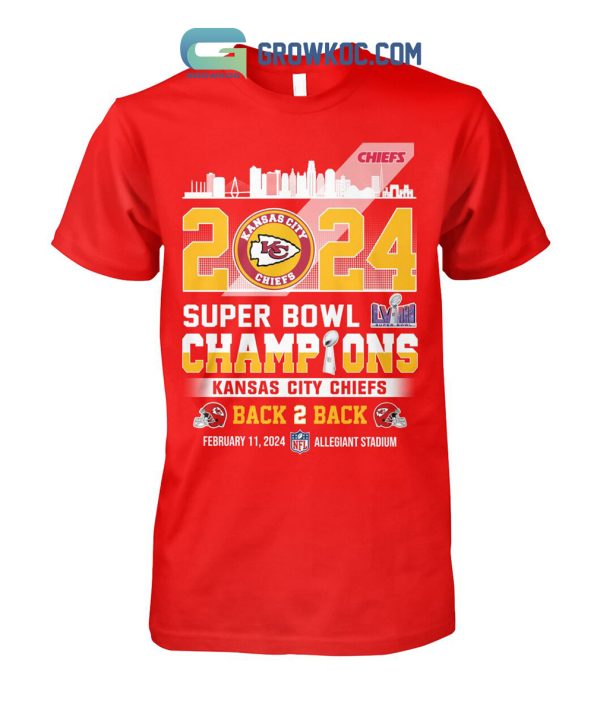 2024 Super Bowl Champions Kansas City Chiefs Back 2 Back T Shirt