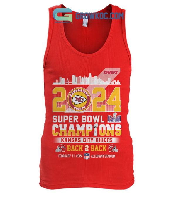 2024 Super Bowl Champions Kansas City Chiefs Back 2 Back T Shirt