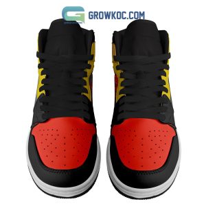 Aerosmith Red And Yellow Air Jordan 1 Shoes