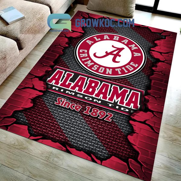 Alabama Crimson Tide Football Team Living Room Rug