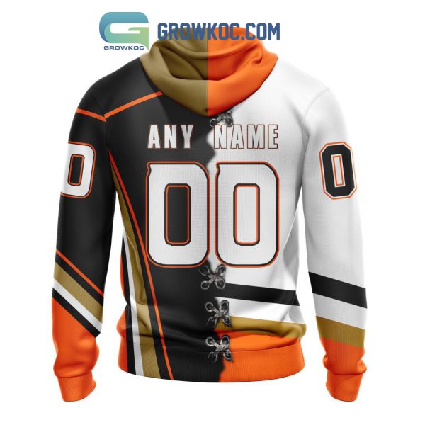 Anaheim Ducks Mix Reverse Retro Personalized Hoodie Shirts
