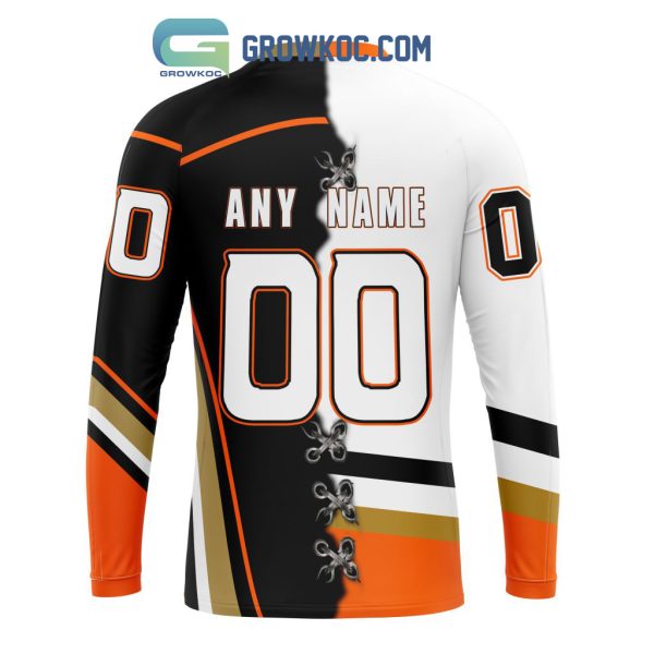 Anaheim Ducks Mix Reverse Retro Personalized Hoodie Shirts