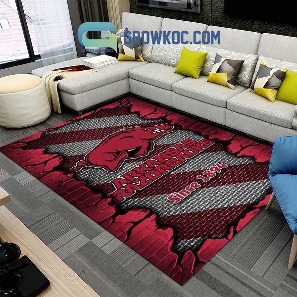 Arkansas Razorbacks Football Team Living Room Rug