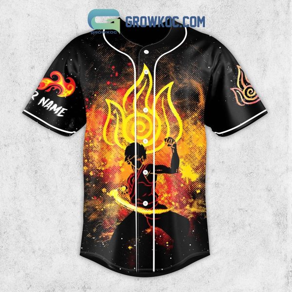 Avatar The Last Airbender Firebending Fan Personalized Baseball Jersey