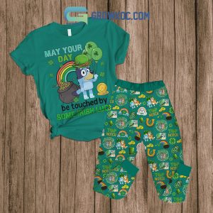 Bluey May Your Day Be Touched By Some Irish Luck Green Version Fleece Pajamas Set