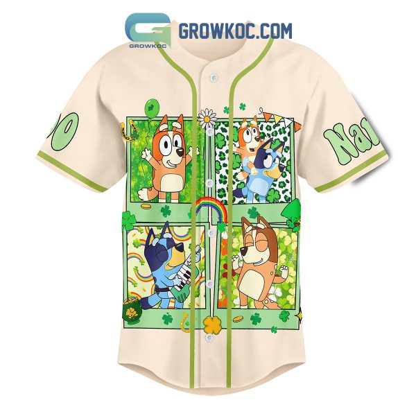 Bluey St. Patrick’s Day Fan Personalized Baseball Jersey