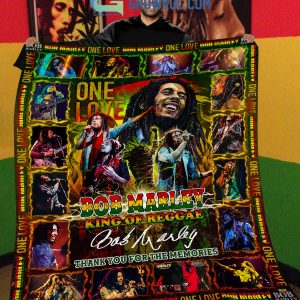 Bob Marley King Of Reggae One Love Memories Fleece Blanket Quilt