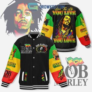 Bob Marley Live The Life Baseball Jacket