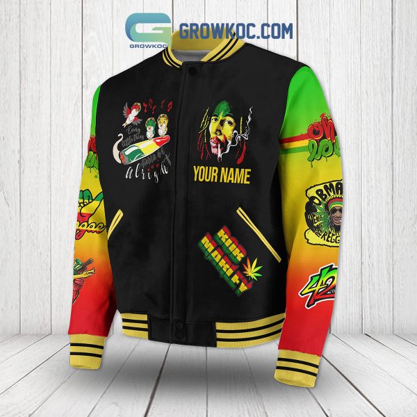 Bob Marley Love The Life You Live Personalized Baseball Jacket
