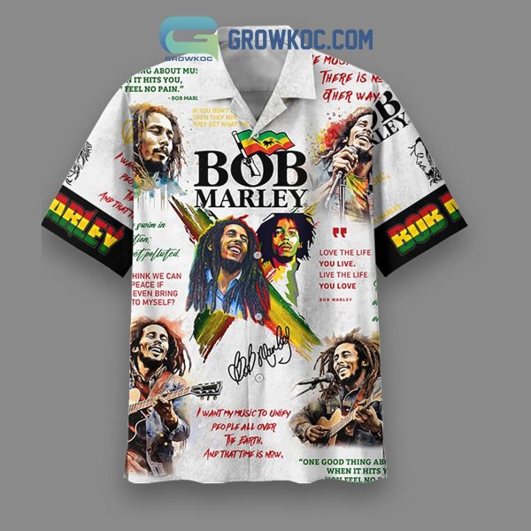 Bob Marley My Music White Version Hawaiian Shirts