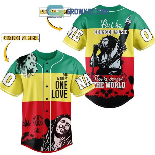 Bob Marley One Love Changed The World Personalized Baseball Jersey