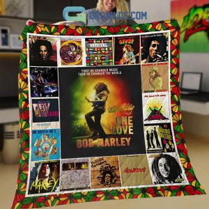 Bob Marley One Love First He Changed Music Then He Changed The World Fleece Blanket Quilt