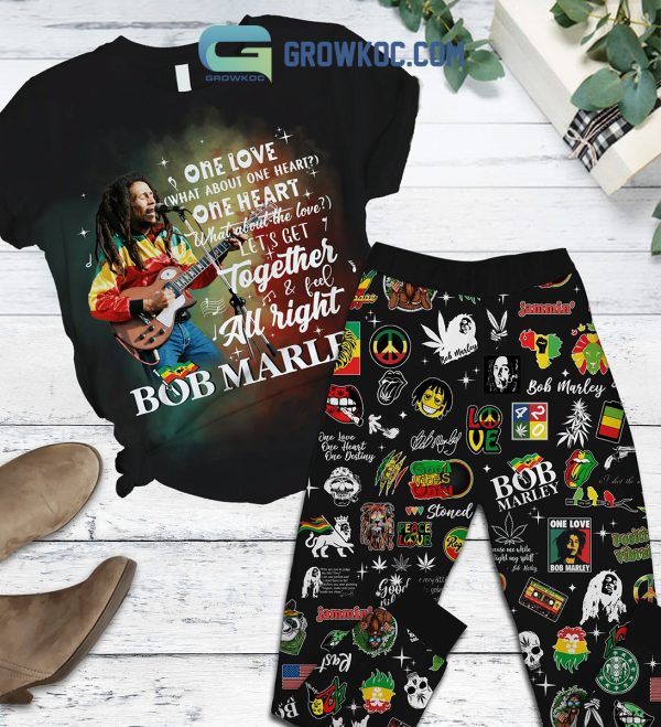 Bob Marley One Love True Love Fleece Pajamas Set