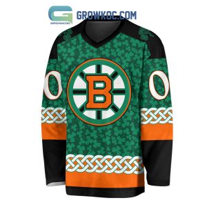 Boston Bruins St.Patrick’s Day Personalized Long Sleeve Hockey Jersey