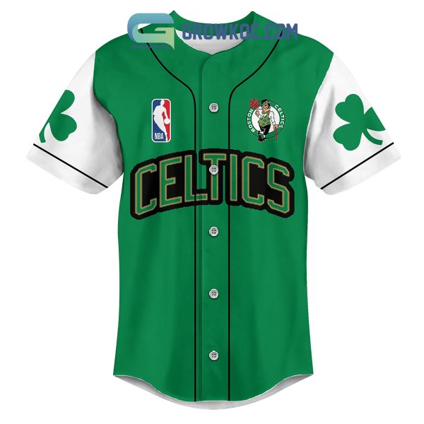 Boston Celtics Unfinished Business Shamrocks Baseball Jersey