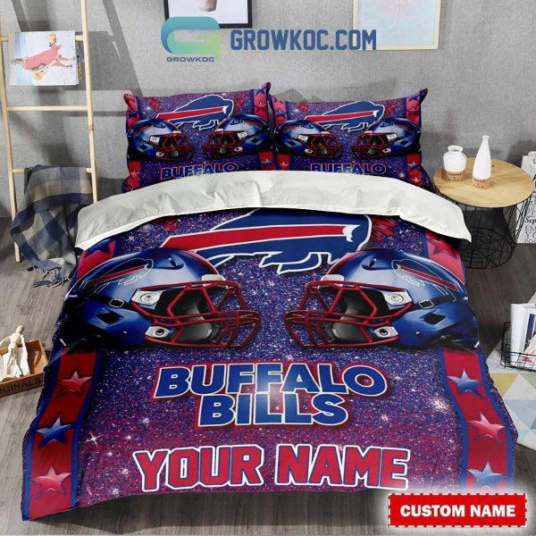 Buffalo Bills Star Wall Personalized Fan Bedding Set