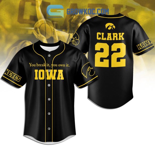 Caitlin Clark Iowa Hawkeyes Black Version Fan Baseball Jersey