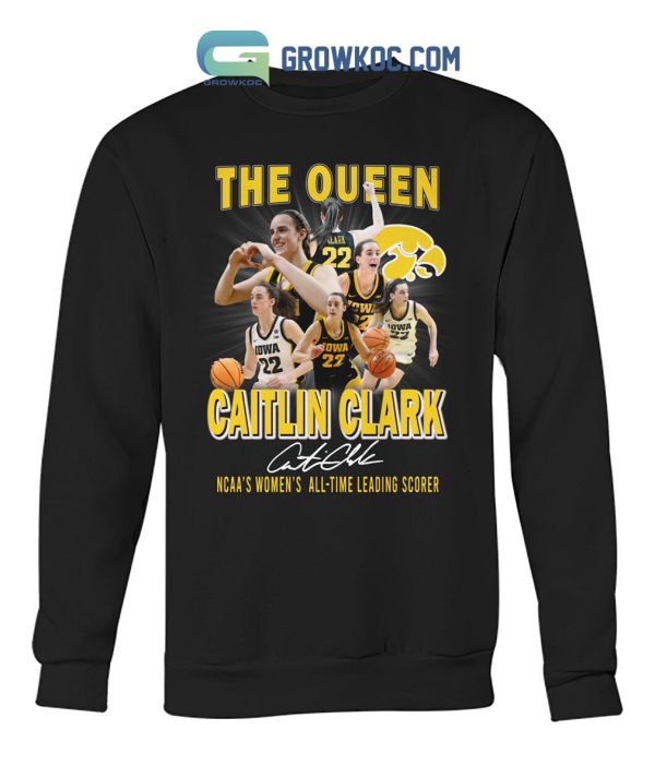 Caitlin Clark Iowa Hawkeyes The Queen Of Record T Shirt