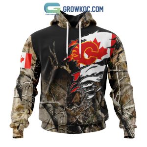 Calgary Flames NHL Special Camo Realtree Hunting Personalized Hoodie T Shirt