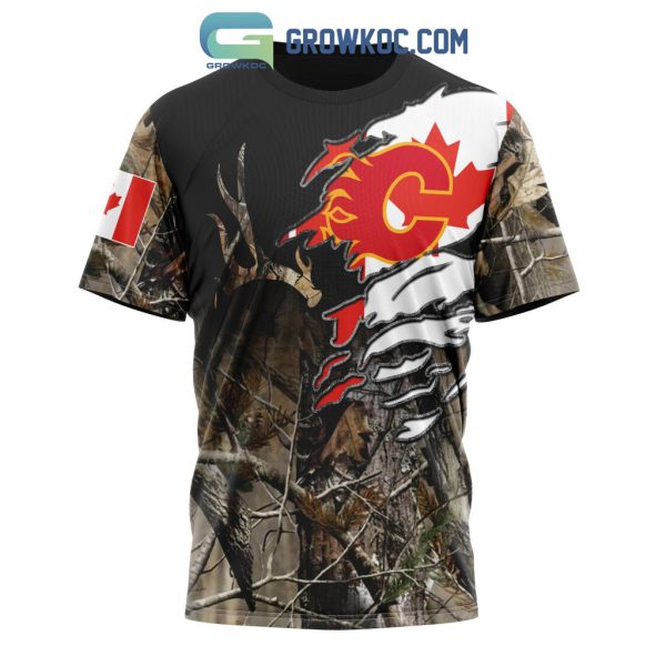 Calgary Flames NHL Special Camo Realtree Hunting Personalized Hoodie T Shirt