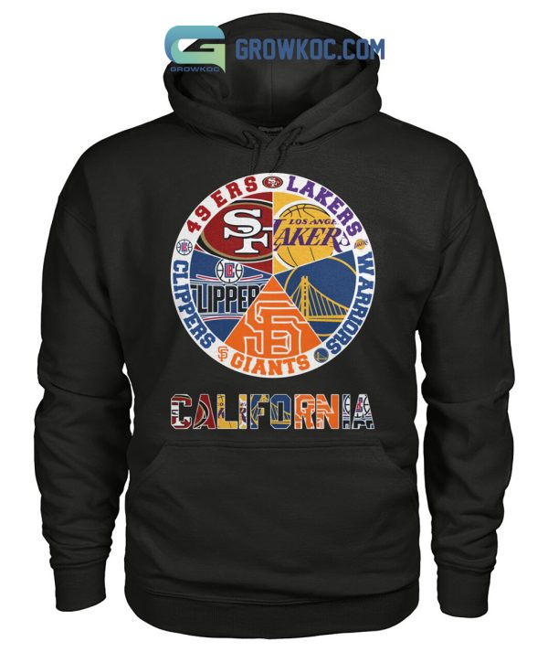 California 49ers Lakers Clippers Giants And Warriors T Shirt