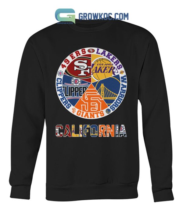 California 49ers Lakers Clippers Giants And Warriors T Shirt