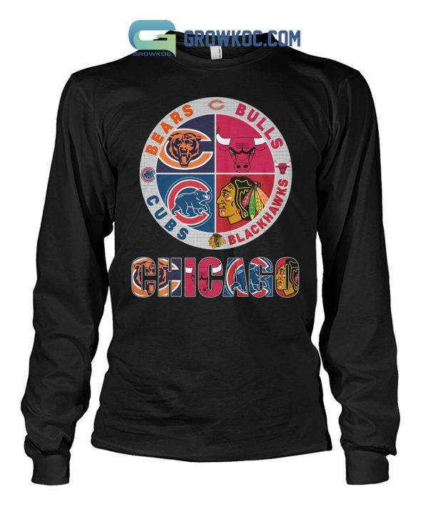 Chicago Bears Bulls Blackhawks And Cubs T Shirt
