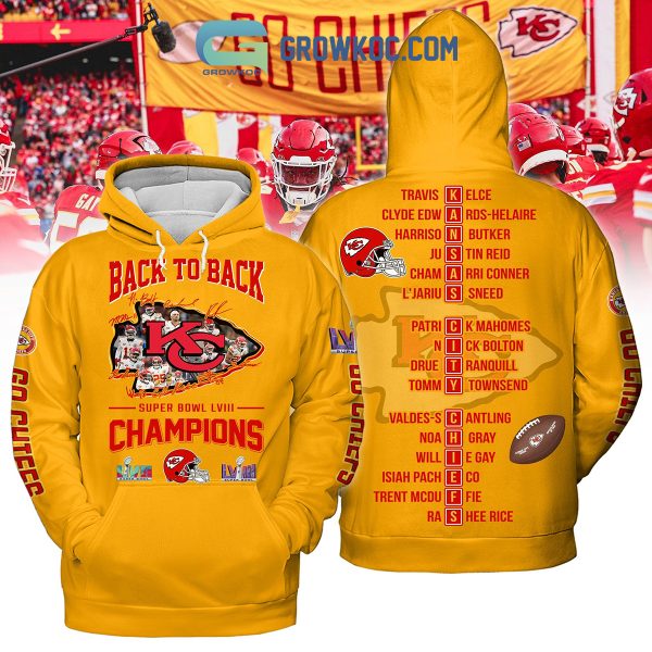 Chiefs Back To Back Super Bowl Champions Gold Design Hoodie T Shirt
