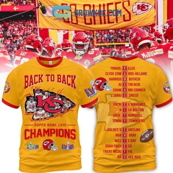Chiefs Back To Back Super Bowl Champions Gold Design Hoodie T Shirt