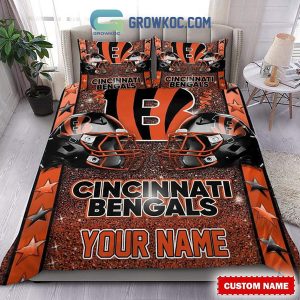 Cincinnati Bengals Star Wall Personalized Fan Bedding Set