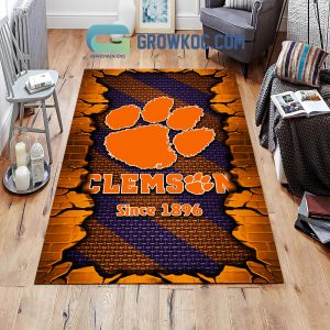 Clemson Tigers Football Team Living Room Rug