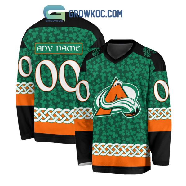 Colorado Avalanche St.Patrick’s Day Personalized Long Sleeve Hockey Jersey