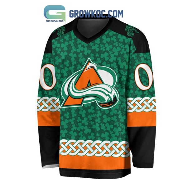 Colorado Avalanche St.Patrick’s Day Personalized Long Sleeve Hockey Jersey