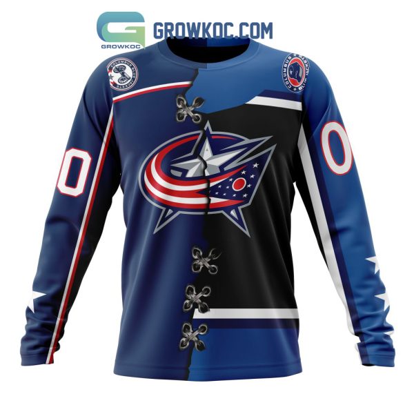 Columbus Blue Jackets Mix Reverse Retro Personalized Hoodie Shirts